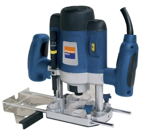 Spärrfräse, elektrische Fräse, orange Werkzeug, blauer Handfräse, Schalfräse