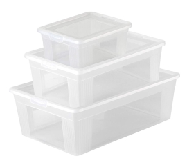 Aufbewahrungsbox, Plastikbox, stapelbar, 透明, rechteckig