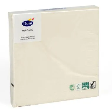 Duni Servietten 33x33cm uni, 20er cream