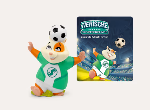 Plüschfigur, Fußball-Panda, grünes Trikot, weißes Panda, Fußball