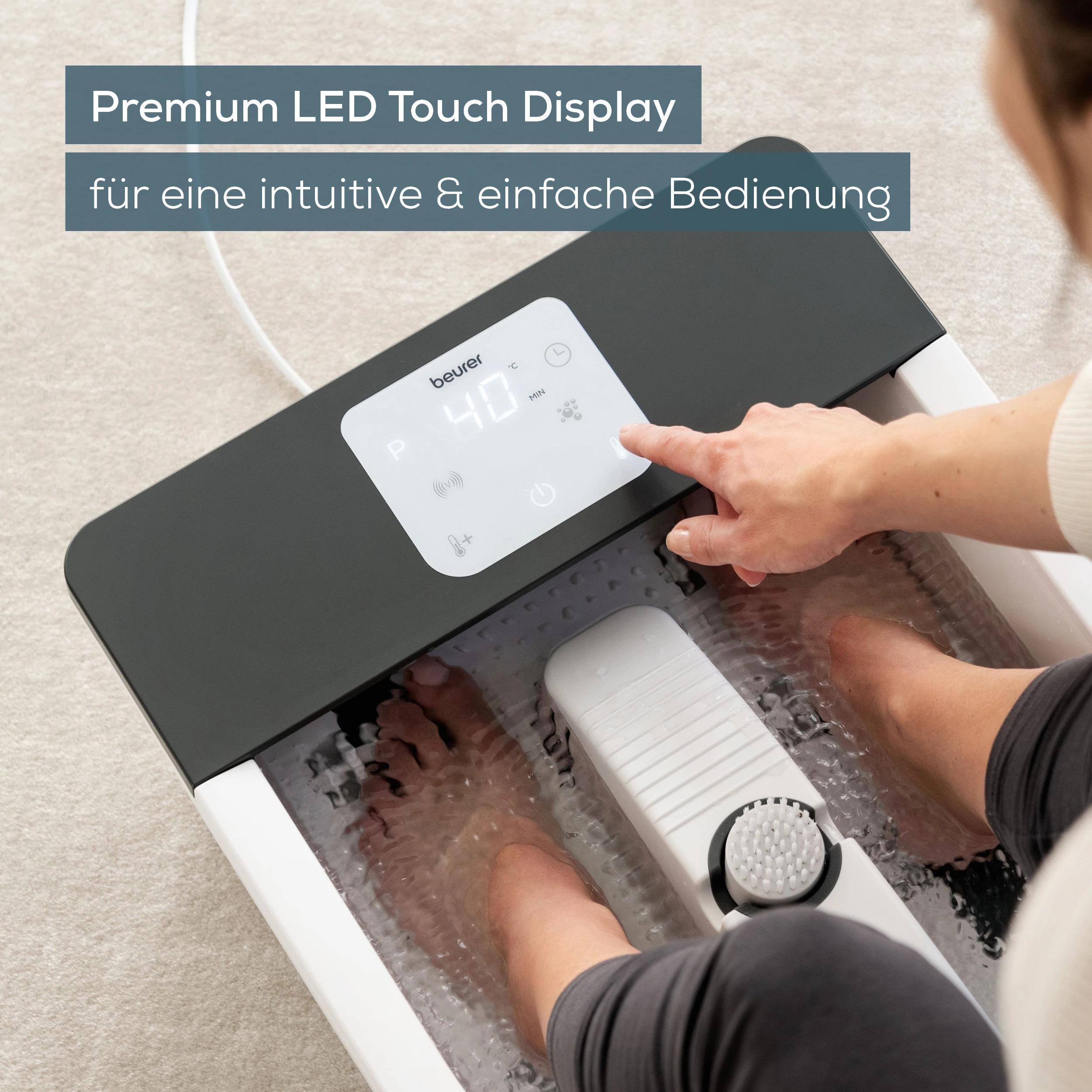 Fußbad, Fußwanne, digitale Anzeige, Massagejets, Waschbecken