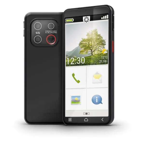 Smartphone, schwarz, Doppelkamera, Rückkamera, Touchscreen