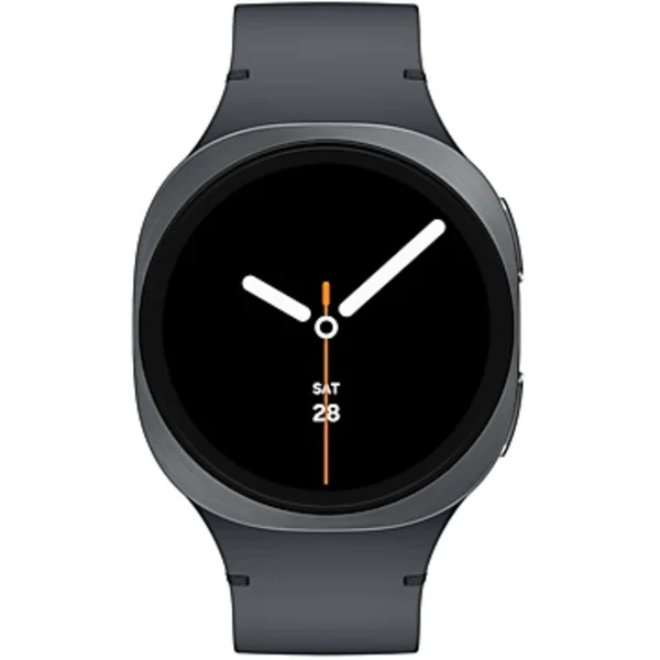Uhr, Smartwatch, rundes Ziffernblatt, Silicone-Armband, schwarzes Zifferblatt