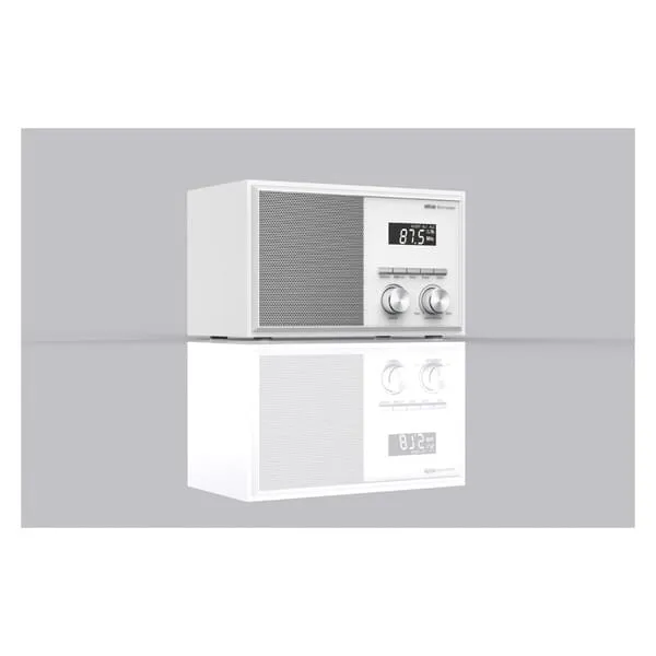 Funkgerät, Tischradio, Weiß, digital, Drehknopfregler