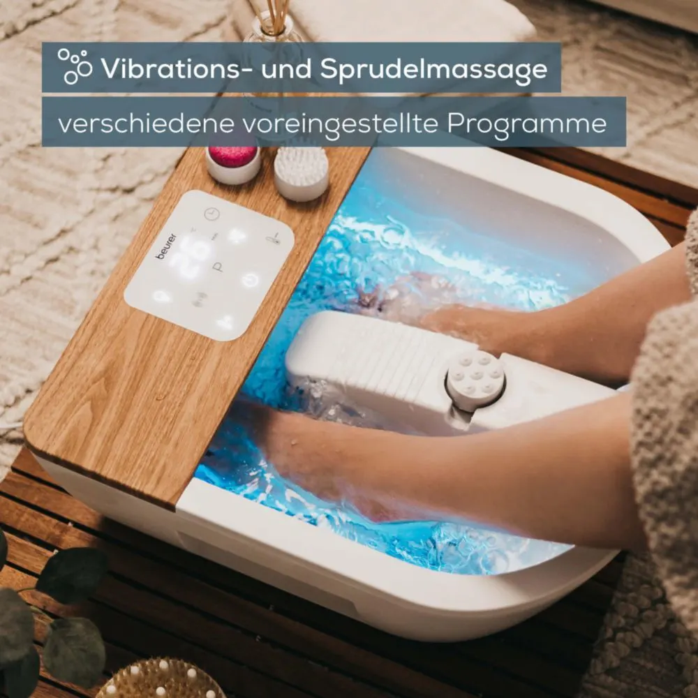 Fusspflege, Fußbad, Hydro-Massage, Holzdekor, Fernbedienung