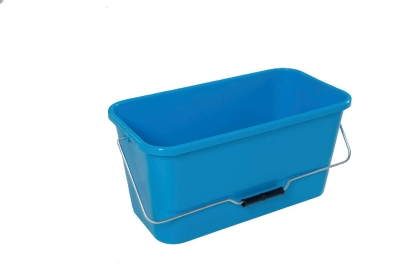 blau, Eimer, Plastik, Griffe, rechteckig