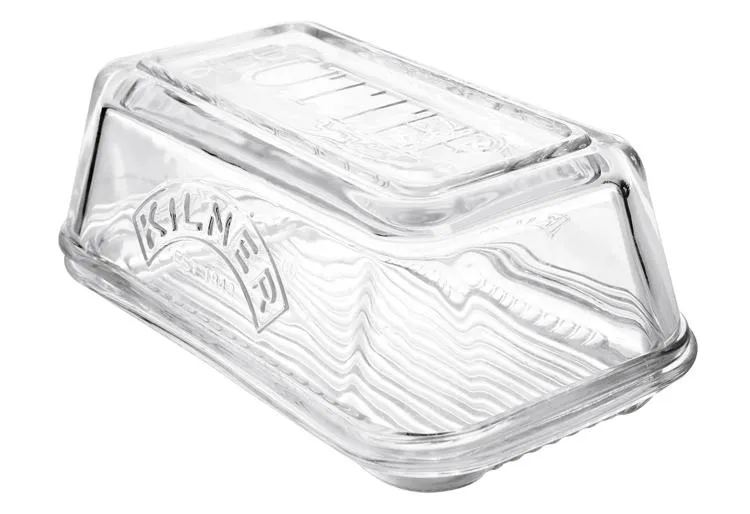 Butterdose, Glas, Rechteckig, Deckel, Küchenzubehör