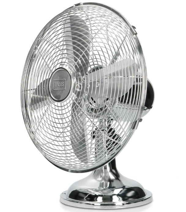 Tischventilator, Standventilator, Metall, Chrom, verstellbar