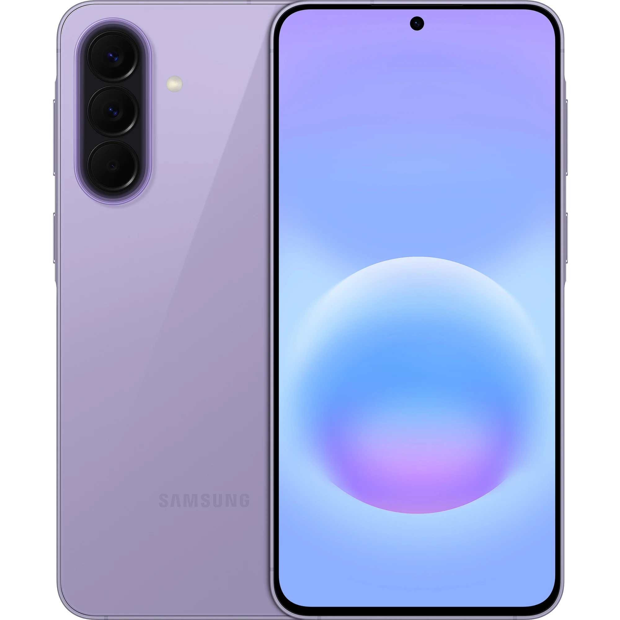 Smartphone, lila, Vierfachkamera, randloses Display, Glasrückseite