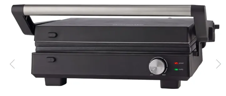 elektrischer grill, kontaktgrill, zwei platten, einstellbare temperatur, bedienknopf