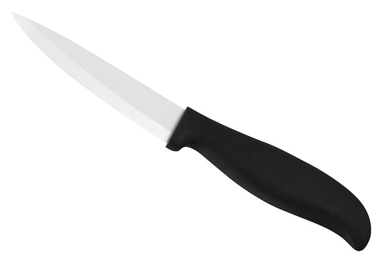 Küchenmesser, weiße Keramikklinge, schwarzer Griff, Schälmesser