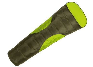 Schlafsack, Mumiensack, grün, braun, gefüttert