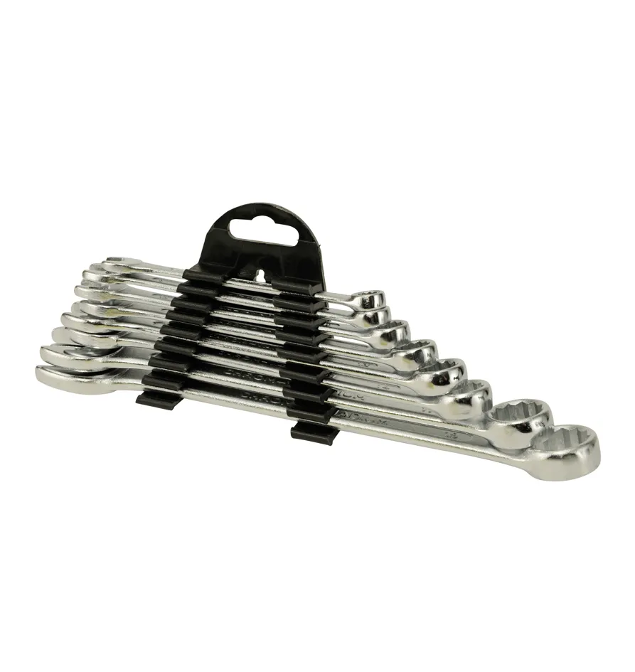 222-80 Ring-Gabelschluesselsatz 8 tlg 8-19 mm, CV, PVC-Clip, SB