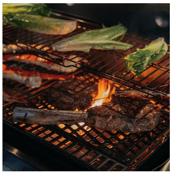 Grill, Steak, Lamm, Knochen-in, Holzkohle