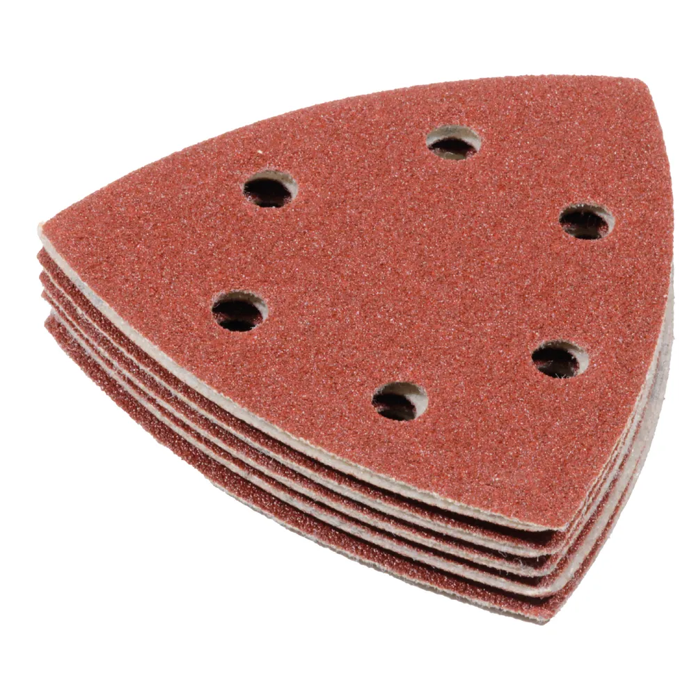 Schleifblätter, Dreiecksform, Schleifpapier, Rot, Lochungsmuster