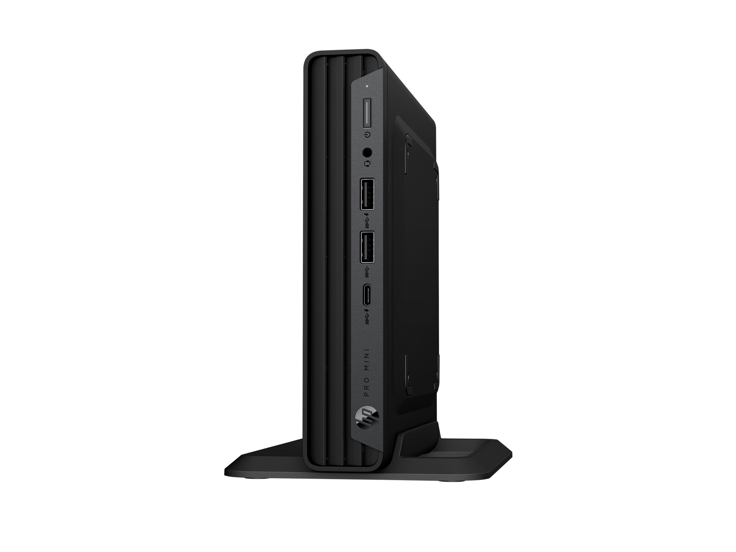 Mini-PC, Desktop-Computer, schwarz, USB-Anschlüsse, Standfuß