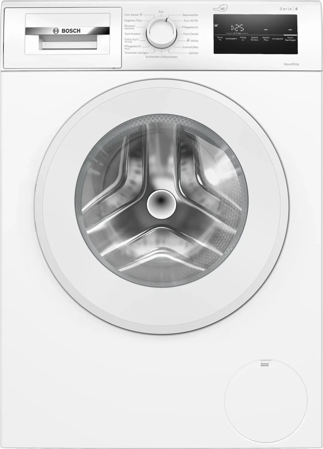 Waschmaschine, Frontlader, Trommel, Weiß, Bedienfeld