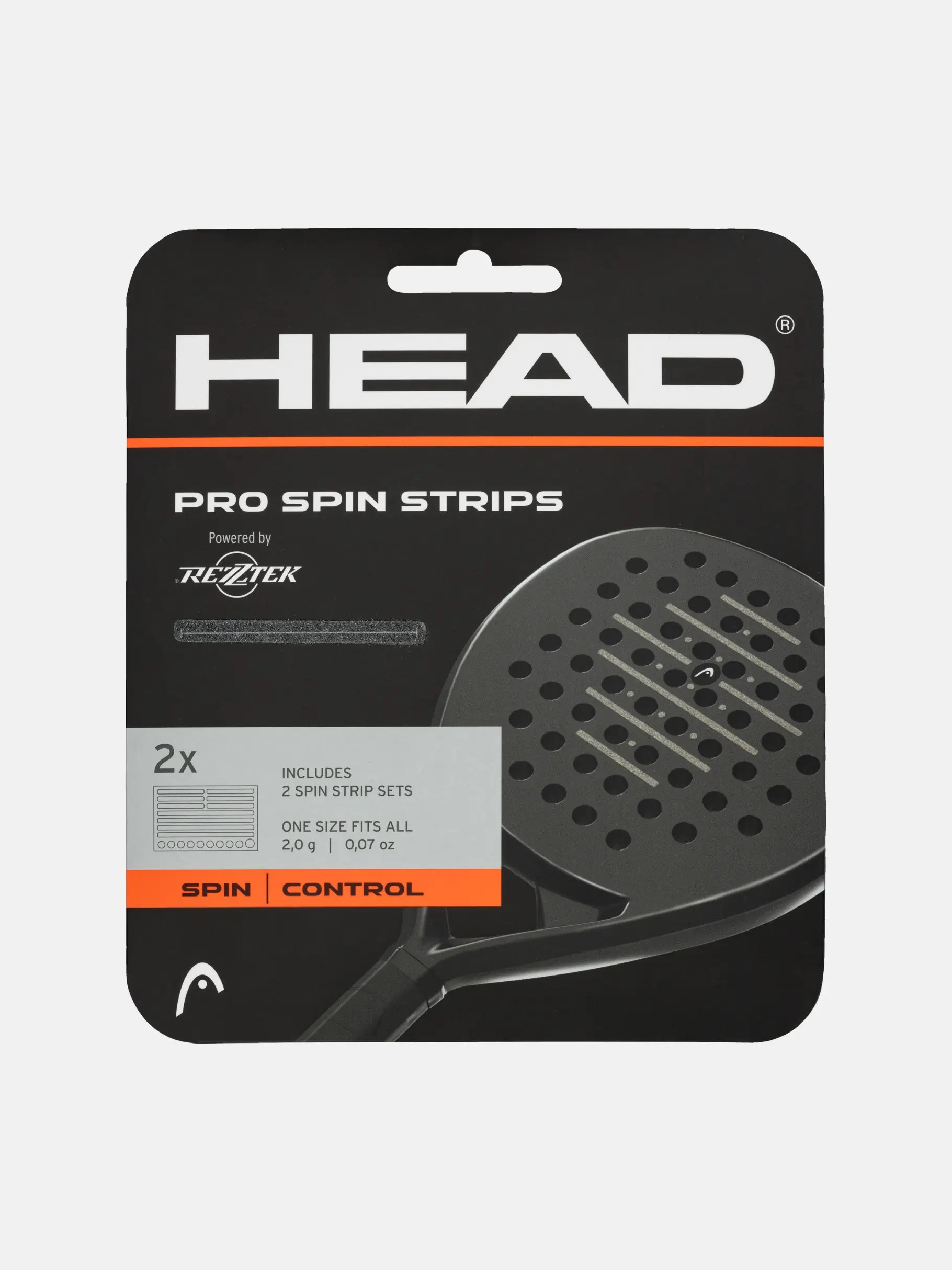 kopf, pro spin streifen, tennis, ?, spin, kontrolle, griff, pads, verpackung