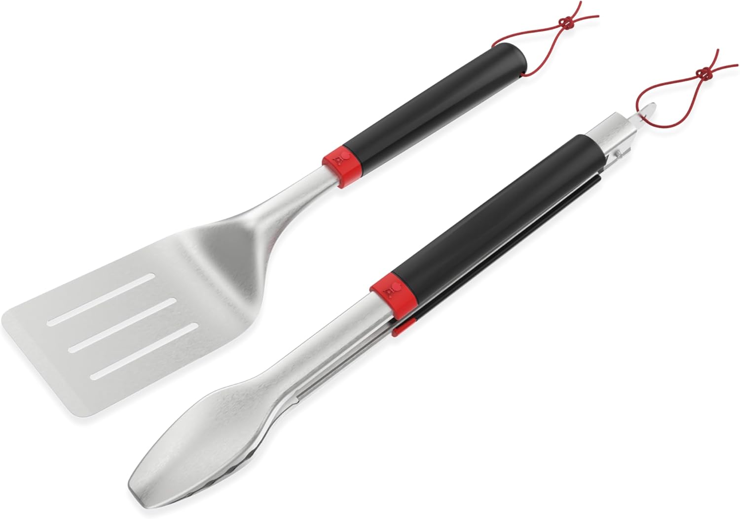 Grillspatel, Spatel-Set, Edelstahl, schwarzer Griff, Küchengerät