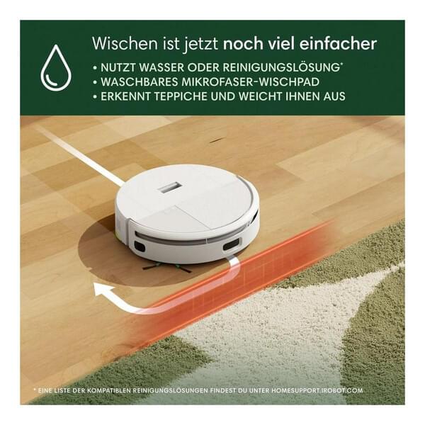 Roboterstaubsauger, Innentrockner, Runder Roboter, Weiß, Kantenreinigung