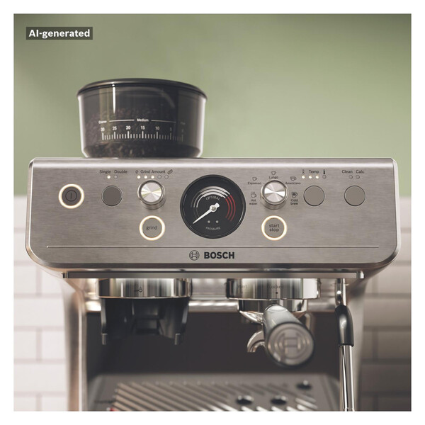 Espressomaschine, professionell, Edelstahl, Portafilter, Anzeige