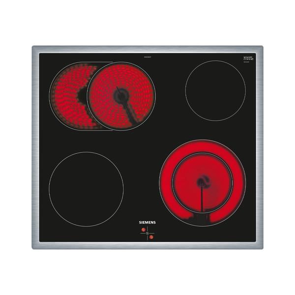 elektrische Kochplatte, Induktion, 4 Brenner, Glaskeramik, rote Heizzone