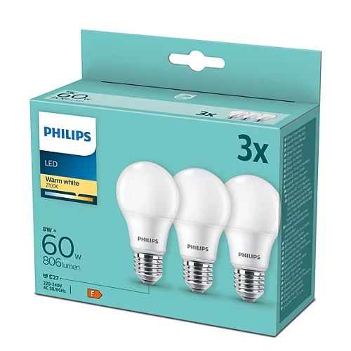 LED 60W E27 WW 806lm, 3er  871869977549000 802-20101