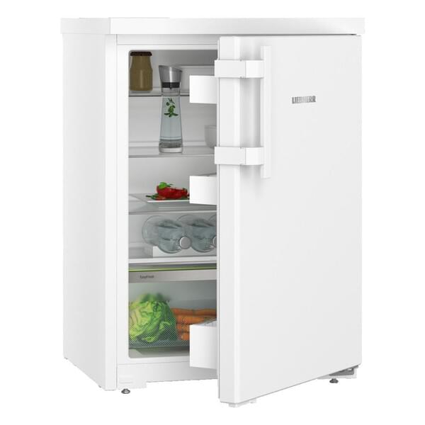 Minikühlschrank, weißer Kühlschrank, Kompaktkühlschrank, Einzeltür, Glasregale
