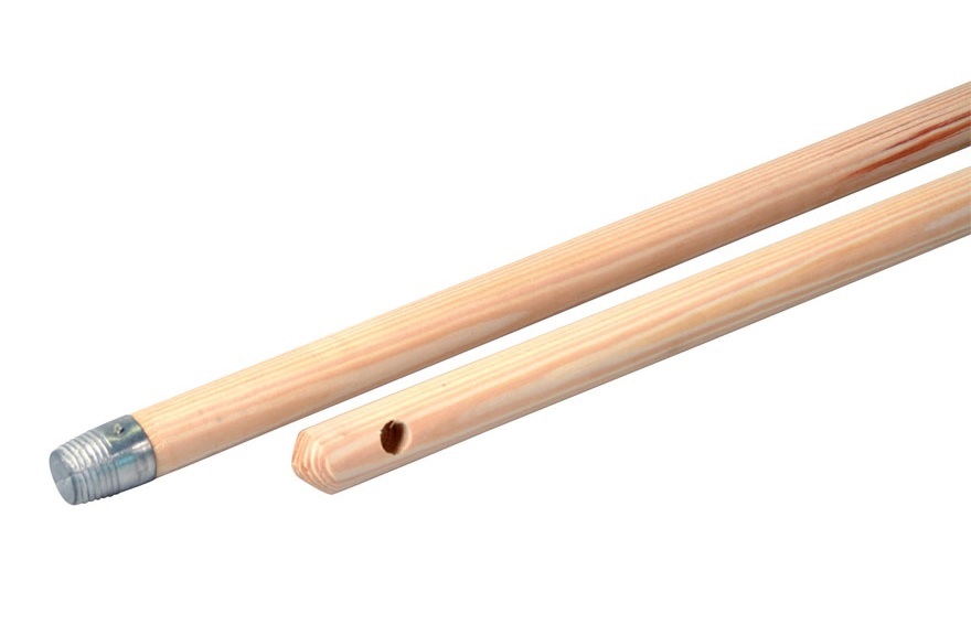 M-020330 Stiel Holz roh, m. Gewinde d: 23,5mm l:140cm