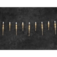 2736-802 LED Eiszapfen Lichtervorhang, 32 Zapfen, 48 bernsteinfarbene