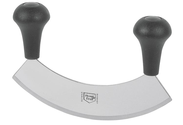 scharfe Halbmond-Klinge, kantige gebogene Messer, Fleischschinko, Edelstahl, zweiGriff-Klinge
