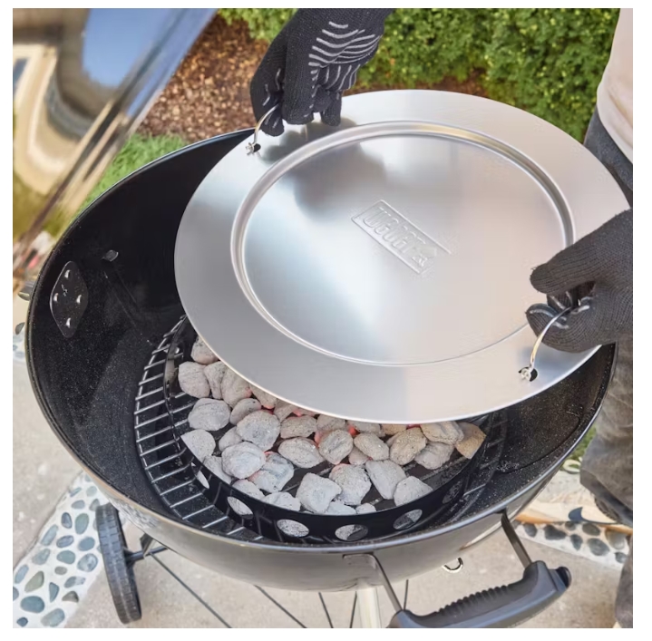 Holzkohlegrill, Grill, Grilldeckel, Kohlebriketts, Handschuhe