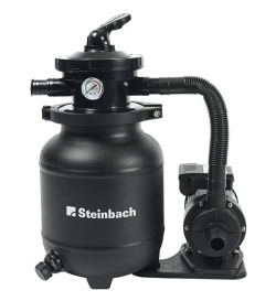 Poolfilter, Sandfilter, Druckmessung, Pumpensystem, schwarze Einheit