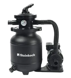 Poolfilter, Sandfilter, Druckmessung, Pumpensystem, schwarze Einheit