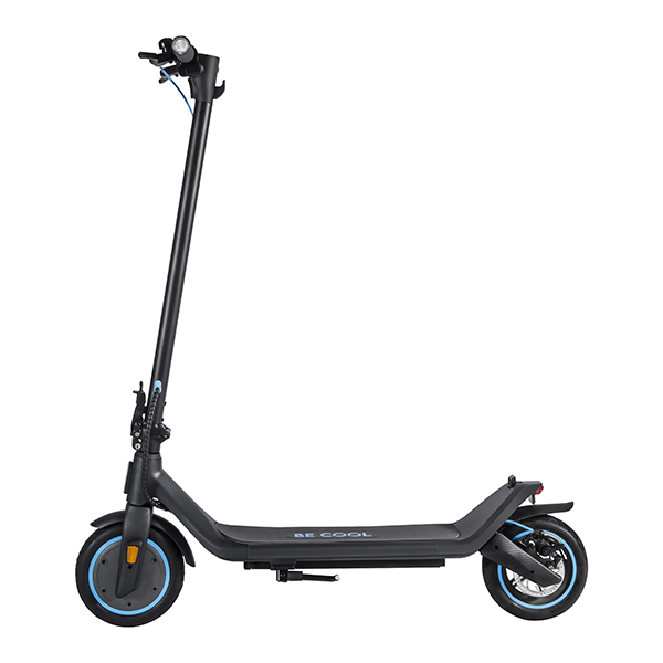 elektrische scooter, faltbare scooter, blauer rand, schwarzer rahmen, Ständer