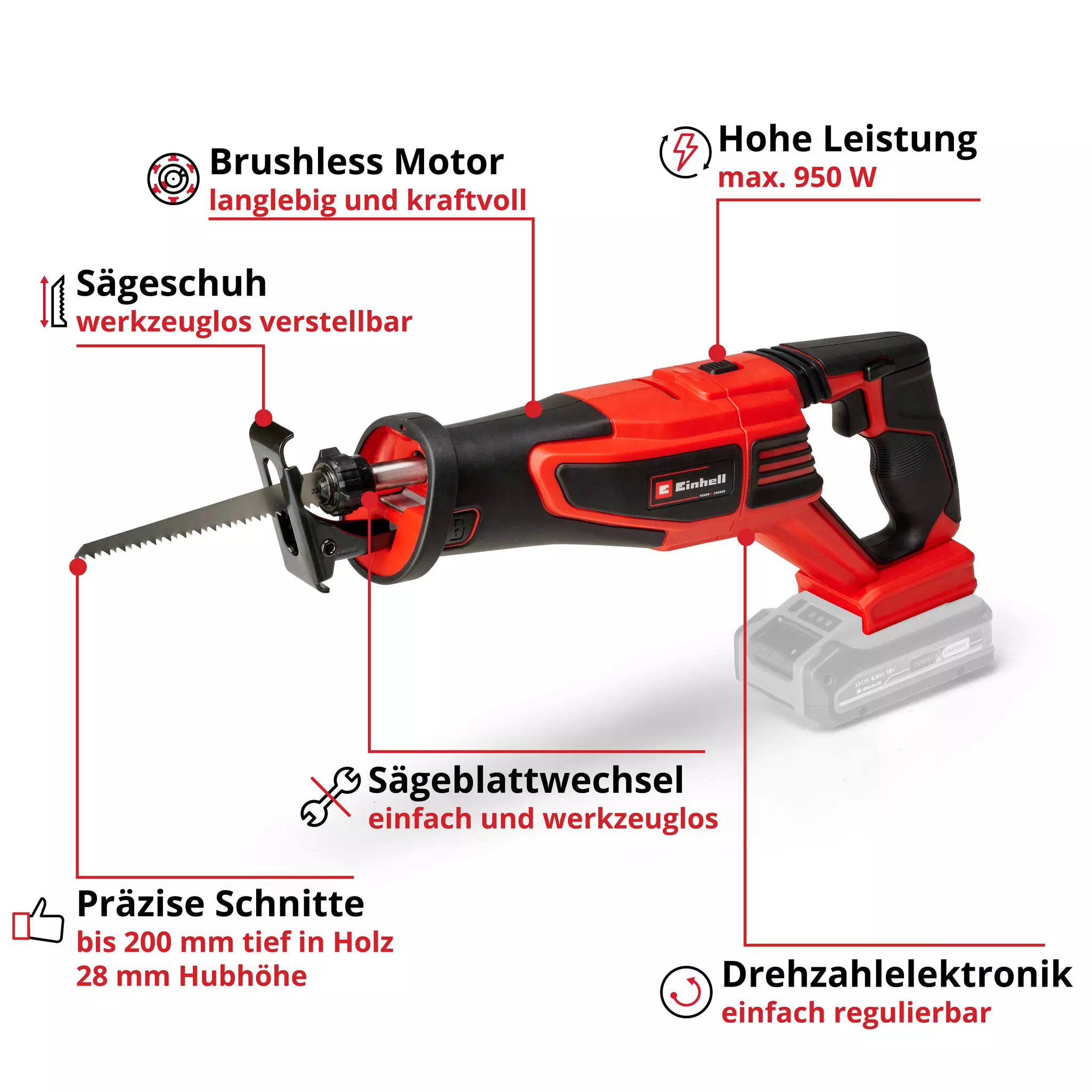 Einhell Akku-Universalsäge TP-AP 18/28 Li BL-Solo 4326310