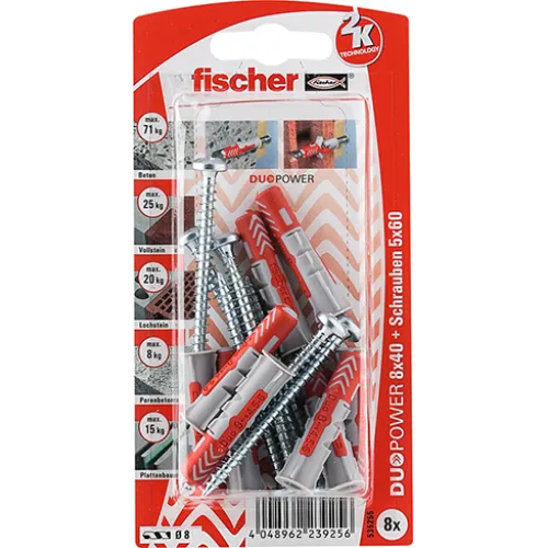 Fischer 535255 Duopower Dübel 8x40 S PH K