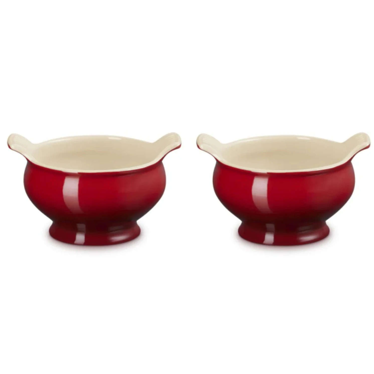 Le Creuset Suppenterrine Trad  600ml 2er Set kirschrot