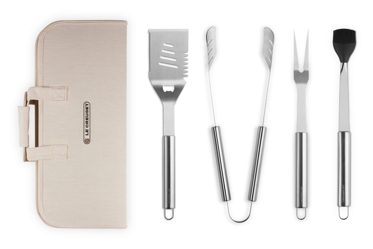 4-teiliges Grillzubehör-Set Edelstahl inkl. Tasche