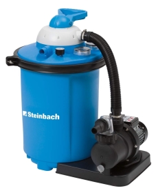 Schwimmbadpumpe, blauer Filter, Druckfilter, Elektromotor, Industriepumpe