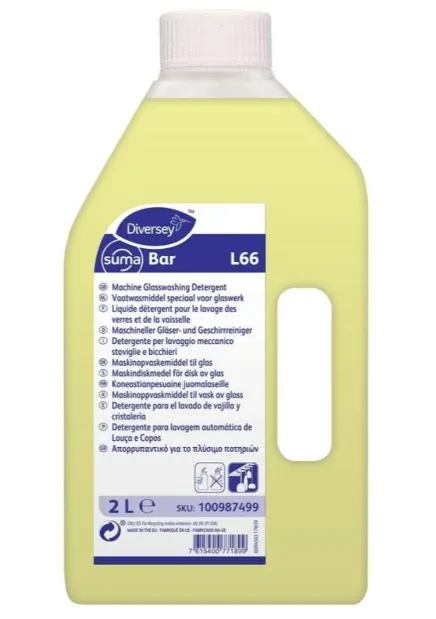 Glasreiniger, Maschinenreiniger, Reinigungsflasche, gelbe Flüssigkeit, 2 L