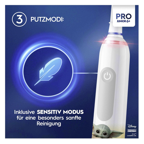 Oral-B elektrische Kinderzahnbürste  Junior Pro Grogu Star Wars (Akku) ab 6 Jahren