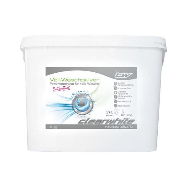 clearwhite   Vollwaschpulver 5kg für bis zu 80 Waschgänge