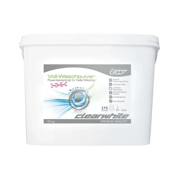 clearwhite   Vollwaschpulver 5kg für bis zu 80 Waschgänge