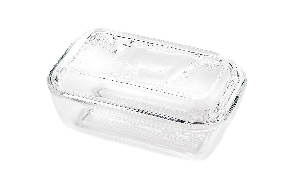 Glasbehälter, rechteckig, Klarglas, Deckel