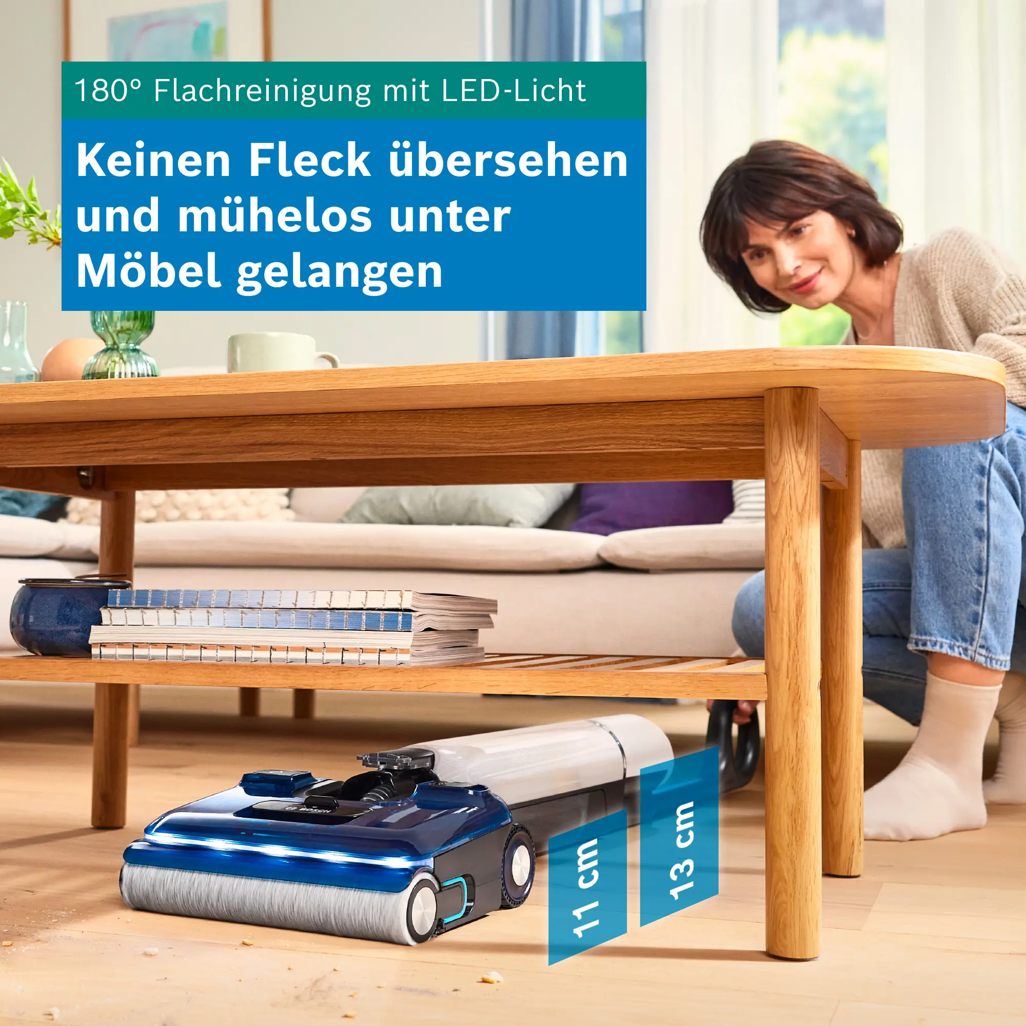 Roboterstaubsauger, bodenreinigung, Teppichkehrer, blauer Staubsauger, unter dem Tisch Reinigung