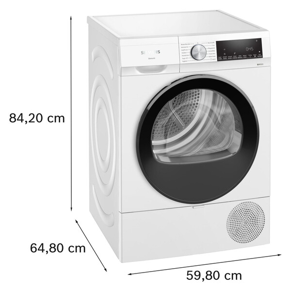 Waschmaschine, Frontlader, Silber/Weiß, Bedienfeld, Trommel