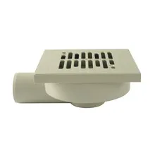 Badablauf PP seitlicher Anschluss an HT DN 50, Größe 150x150mm