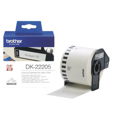 Brother Edlosetikettenrolle DK22205 - 62mm x 30,48m