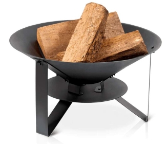 Feuertopf, Feuerstelle, Holzscheite, Metallkorb, Lagerfeuer